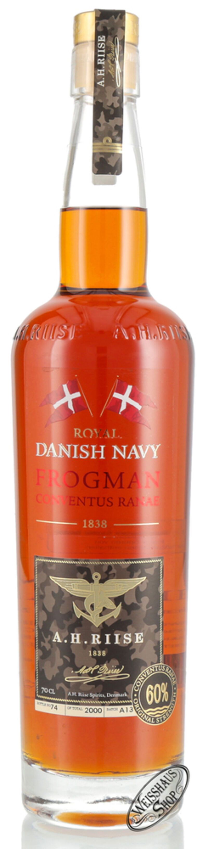 A.H. Riise Danish Navy Frogman Conventus Ranae 60% vol. 0,70l A.H. Riise Danish Navy Frogman Conventus Ranae 60% vol. 0,70l